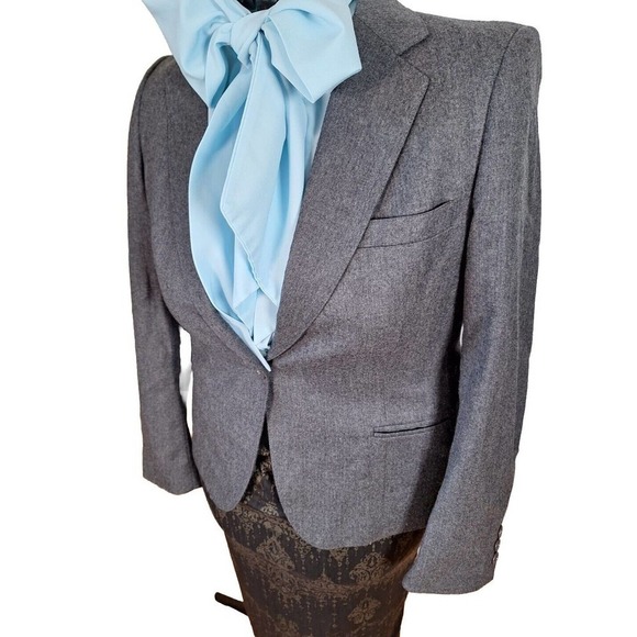 Vintage 70s/80s Gray Wool Blazer Jacket Women's Medium - Picture 4 of 7